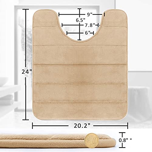 Yimobra Bath Toilet Mat 51 x 61 cm, Non-Slip Memory Foam U-Shaped Contour Rug, Soft Comfortable Bathroom Shower Mats - Image 4