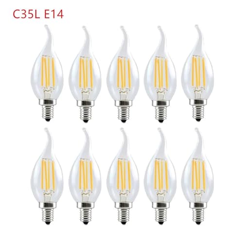 Ampoule LED E14 à filament Edison C35 lot de 10 ampoules rétro blanc chaud - 3
