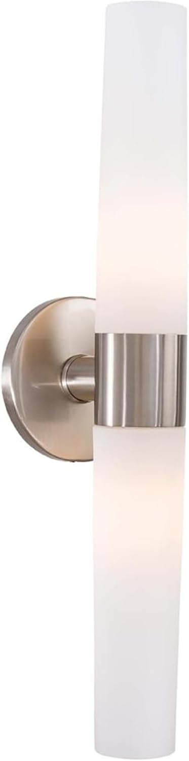 GEORGE KOVACS P5042-084 Saber Vanity Bath Light, 2-Light, 120 Total Watts, 4.75-in H x 20-in W, Brushed Nickel