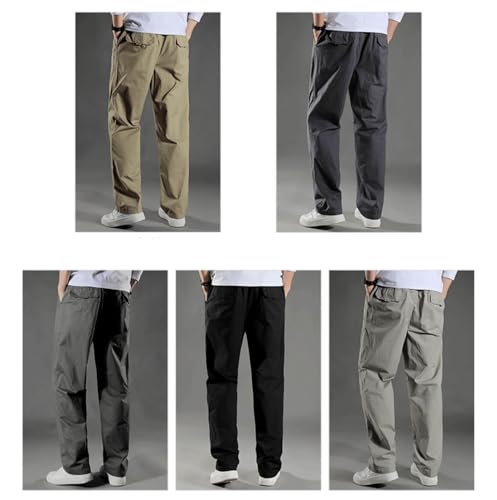 Puliam Mens Stretch Cargo Pants, Bromute Cargo Pants for Men Easetactic Zipper-Pocket Durable Pants Elastic Waist Slacks2