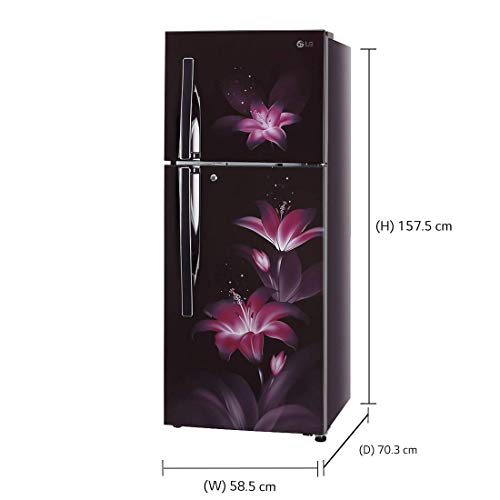 Image of LG 284 L 2 Star Inverter Linear Frost-Free Double-Door Refrigerator (GL-T302RPGU, Purple Glow, Convertible)