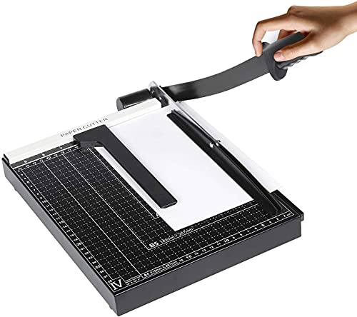 Paper Trimmers A4-B7 Paper Cutter Guillotine Photo Cutting Machine with Gridded Heavy Duty Carbon Steel Base, 13" Cut Length 12 Sheet Capacity Paper Slicer for Home and Office (Black)
