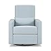 DaVinci Piper Upholstered Recliner and Swivel Glider in Heathered Blue with Cream Piping, Greenguard Gold & CertiPUR-US Certified
