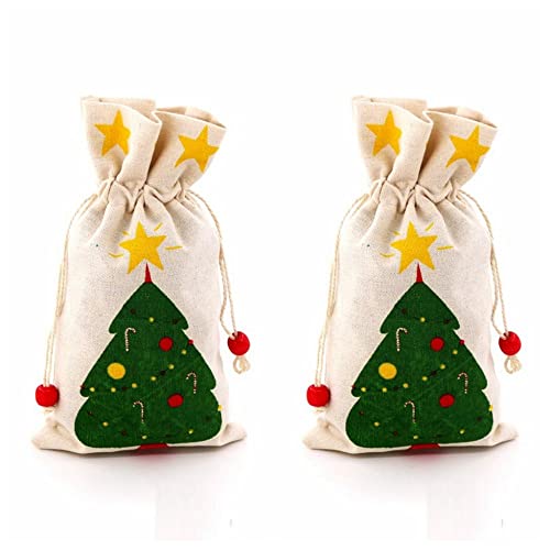 GGSDDU 2 Bolsas De Tela Estampadas Para Dulces Con Cordón,Bolsa De Regalo De 6 X 9 Pulgadas,Bolsa De Dulces De Chocolate,Bolsa De Regalo,Bolsa De Regalo Para Árbol De Navidad Cover