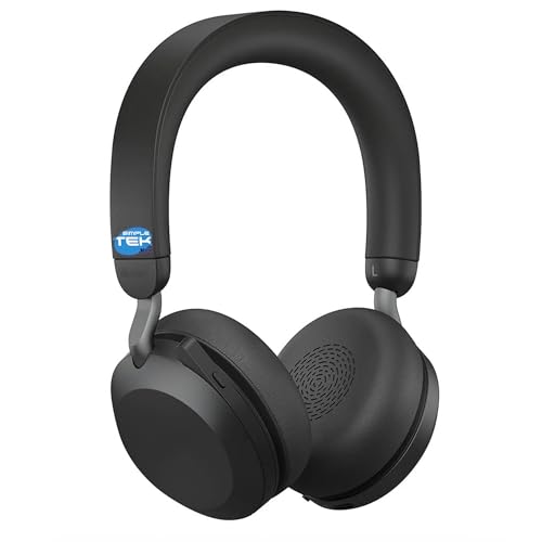 SIMPLETEK - Professionelle kabellose On-Ear-Kopfhörer mit ANC, 8 Mikrofonen, LED "belegt", Bluetooth, USB-C Dongle im Lieferumfang enthalten (Generalüberholt) – Bild 2