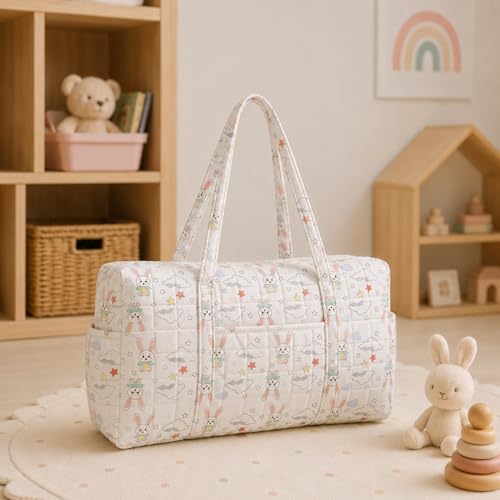 Image of MOM'S HOME New born Baby Organic cotton Travel Bag- Diaper Multipurpose Carry bags for Mothers | Pack -1 |