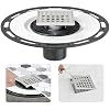 Neodrain 4 in Square Shower Drain Brushed 304 Stainless Steel, with Removable Drain Grate & Drain Key, ABS Bonding Flange Base for Low Profile Shower Pan, CUPC Certified