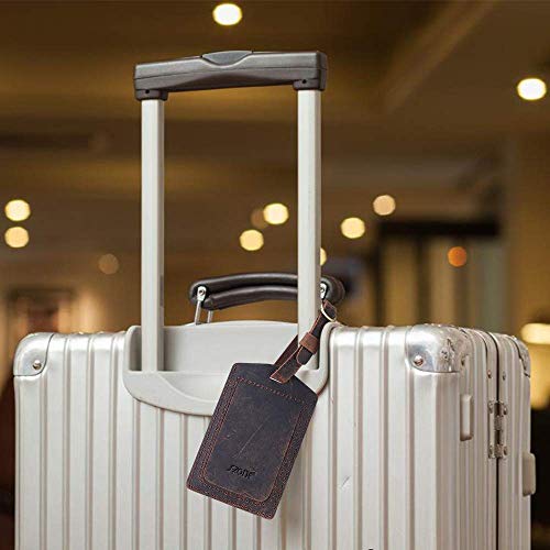 S-ZONE Oversized Leather Canvas Duffel Shoulder Weekender Mens Overnight Bag with Leather Luggage Tags