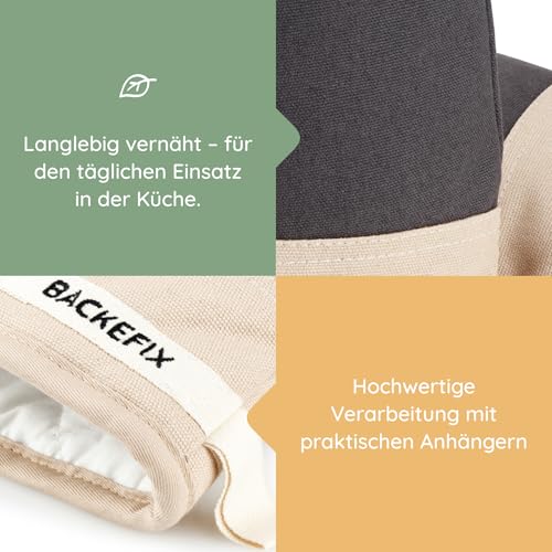 Küchenhandschuhe Backefix Ofenhandschuhe mit Silikonmusterung