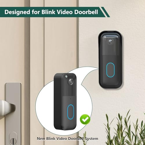 Blink Doorbell Mount, Adhesive Door Mount For New Blink Doorbell Camera 2Nd Gen, Easy 2-Way Installation With Strong Tape & Screws, No Drilling, No Sensor Blockage, Black - 2
