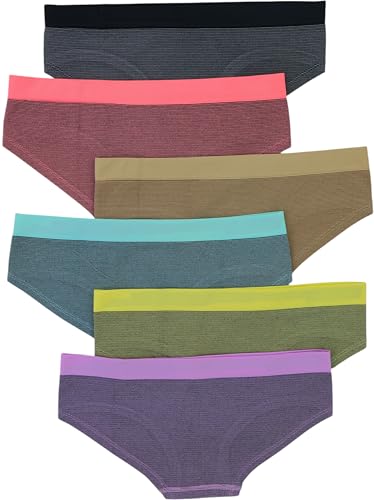 ToBeInStyle Girls' Junior Teen Pack of 6 Comfortable Seamless Stretch Boyshorts Underwear4