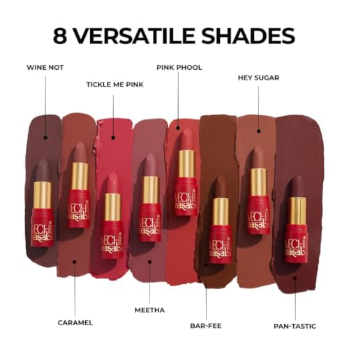 Image of LoveChild Masaba 90s Drip Caramel (Pink Nude) Luxe-Matte Lipstick with Intense One-Swipe Color Payoff in High-Pigment HD Creme Matte Formula, 4gm