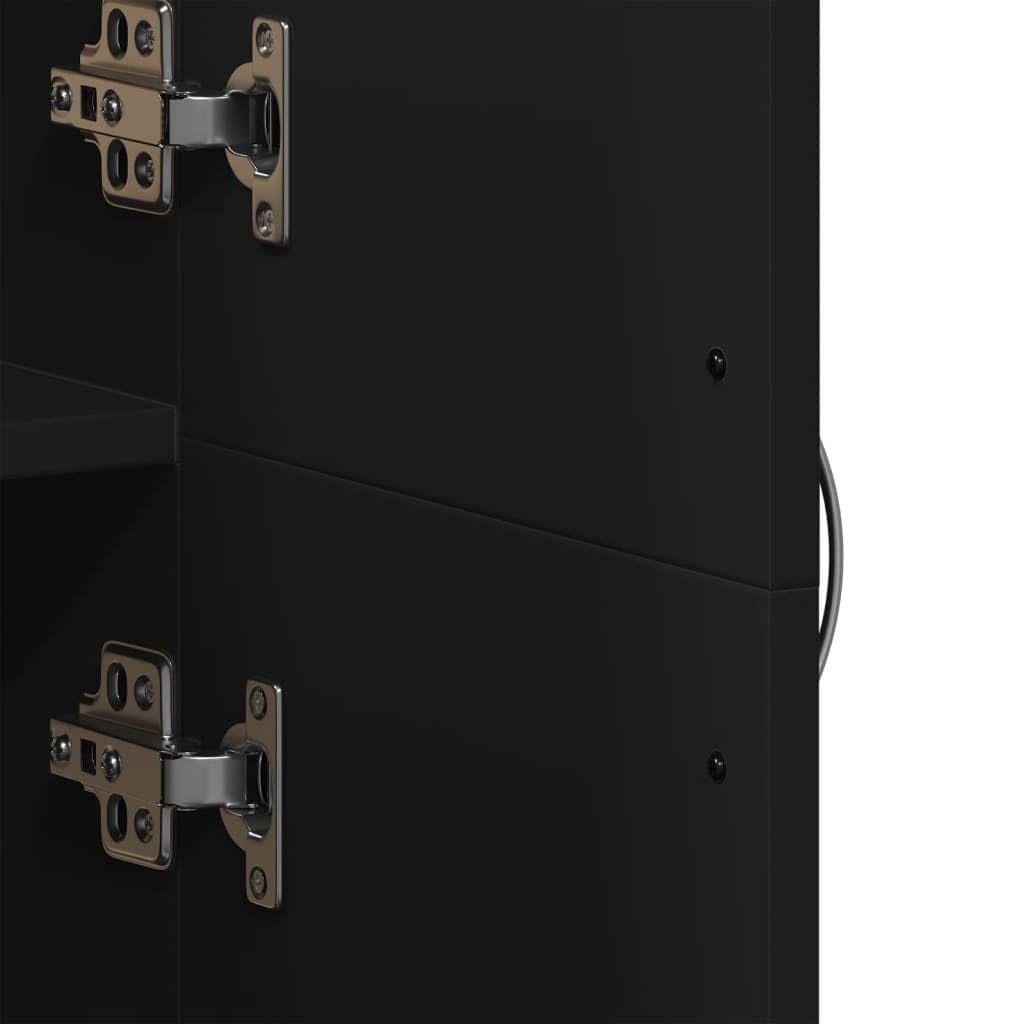 vidaXL Armario archivador Madera de ingeniería Negro 60x32x153 cm, Armario archivador, Mueble de almacenaje, Mueble de almacenaje de Oficina