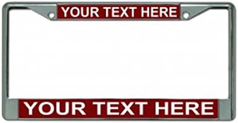 Custom Personalized Maroon Background Chrome Frame
