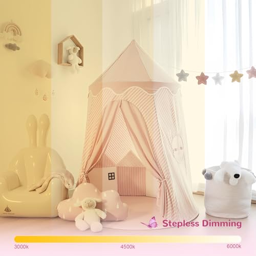 Lustre papillon chambre enfant 58W LED télécommande veilleuse blanc 58cm