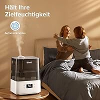 Levoit Smart Luftbefeuchter für große Räume, Top-Fill Humidifier, mit APP & Alexa Steuerung, bis 47m², leise Raumbefeuchter für Schlafzimmer, Kinderzimmer, Pflanzen, Auto Shut-off, 6 L, Grau – Ansicht 2