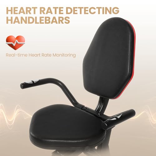 Image of Recumbent Exercise Bike, Stationary Bike, Exercise Bikes for Home with 8 Levels Magnetic Resistance, 300 LBS Weight Capacity, LCD Monitor, Heart Rate Handle and Device Holder