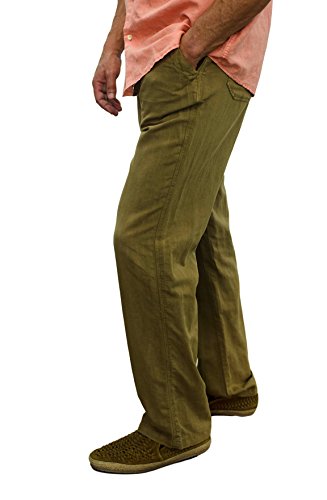 short fin Men's Drawstring Linen Pants2