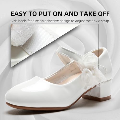 Girls Dress Shoes Low Heel Flower Girls Wedding Party Mary Jane Princess Shoes for Toddler Little Kid Big Kid4