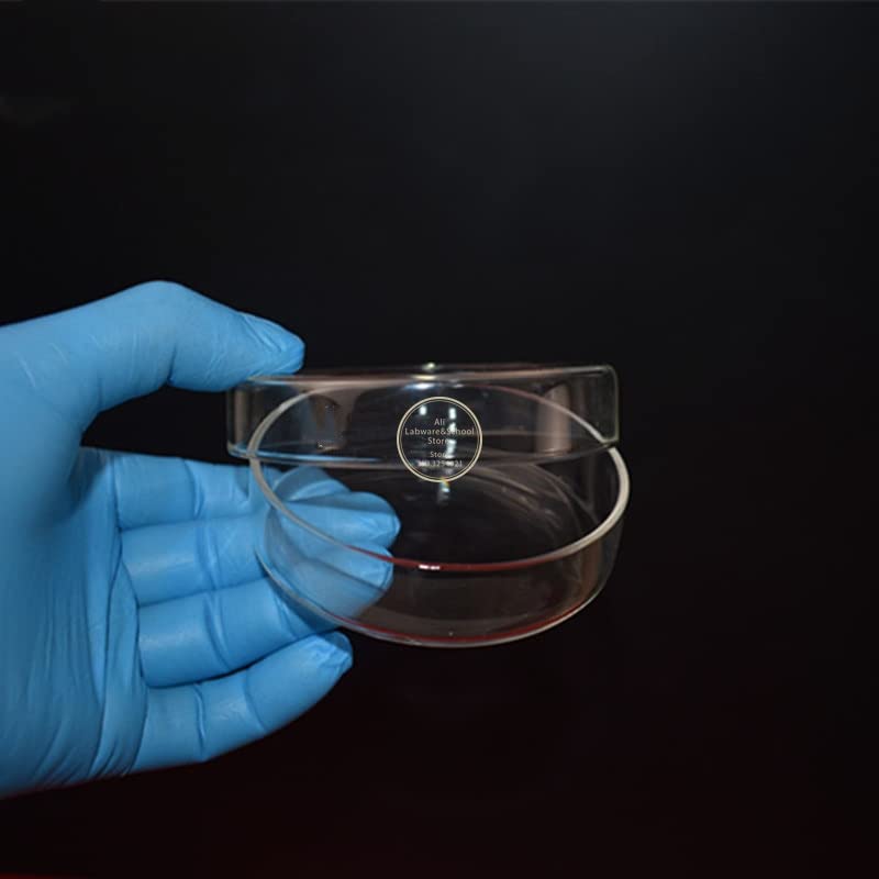 Platos de Petri de Vidrio de 45 mm a 150 mm de diámetro Platos de Petri de Alto borosilicato de Cultivo Celular for la Escuela (Size : 120mm 4pcs)