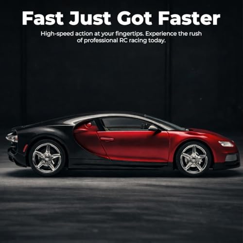 Image of Remote Control Car Rechargeable, Red and Black, Sports Supercar RC Toy with Wireless Controller, for Kids (Black-Red)
