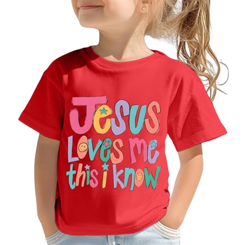 Image of BINTEHGS Jesus Shirts for Kids Christian Graphic Tees for Girls Religious God Tshirts Inspirational Bible Verse Cute T-Shirts