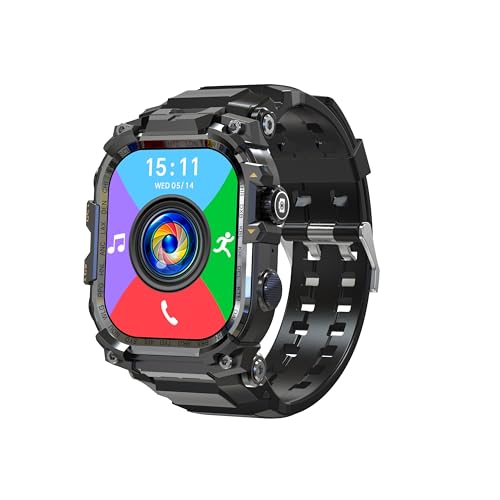 Rainbuvvy 4G Smart Watch Quad Core 3GB 32GB Rotating Camera Men's Watch 2.06' AMOLED HD Screen Smartwatch WiFi Bluetooth GPS Fitness Tracker Sports Watch (Black)