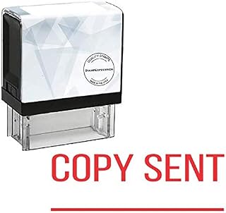 StampExpression - Copy Sent with Line On with Line Office Self Inking Rubber Stamp - Red Ink (A-5824)