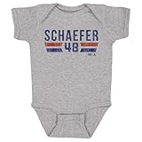 500 LEVEL Matthew Schaefer New York Font One-Piece Infant Bodysuit (Heather Gray, 12M)
