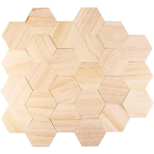 Cayway 50pcs Mini Plancher Mini Plancher en Bambou Modèle De Plancher Petit Jardin Accessoires Petite Maison De Chariot, L'Hexagone