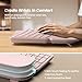 Nulea Wireless Ergonomic Keyboard, Split Keyboard with Cushioned Wrist Rest, Bluetooth and USB Connectivity, USB-C Rechargeable, Compatible with Windows Mac (Grey Pink)