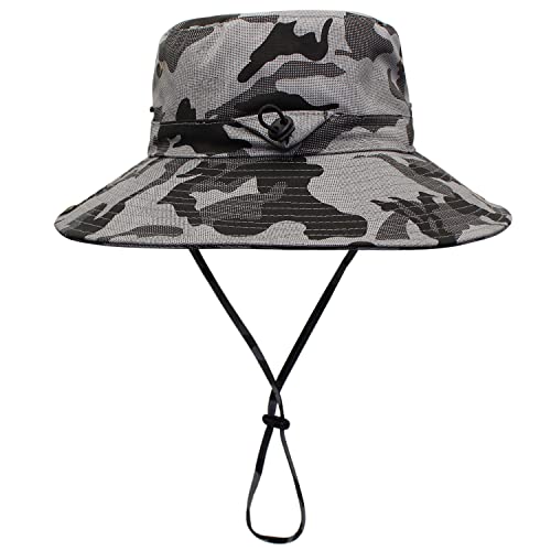 Home Prefer Upf50+ Mens Sun Hat Wide Brim Fishing Hat Camo Cowboy Hat Large Brim Sunblock Hat Grey #TOP3