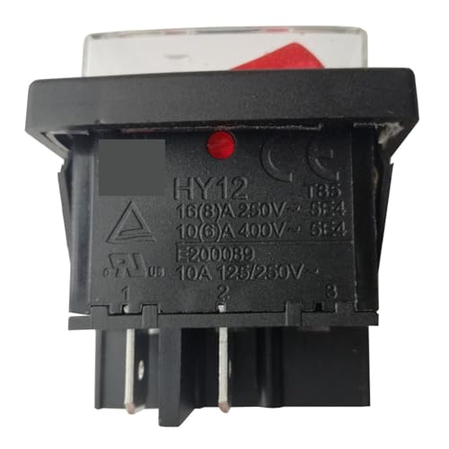 1PCS HY12 12/10A 125/250V 4 Pins Electric Tool Rocker Push Button Switch with Indicator Lamp Waterproof ON-Off Arc Switches