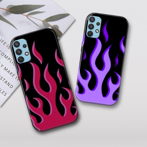 Image of COLORflow Back Cover Compatible with Samsung Galaxy A52 4G / 5G / A52S 5G | Multicolor Flames Customized | Glossy Armoured Bumper with Camera Protection Back Cover