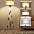 echosari Tripod Floor Lamp, 63IN Mid Century Standing Lamps for Living Room, Modern Tall Lamp with 3000K-6000K E26 Bulb Included, Retro Floor Lamp for Bedroom Office Farmhouse