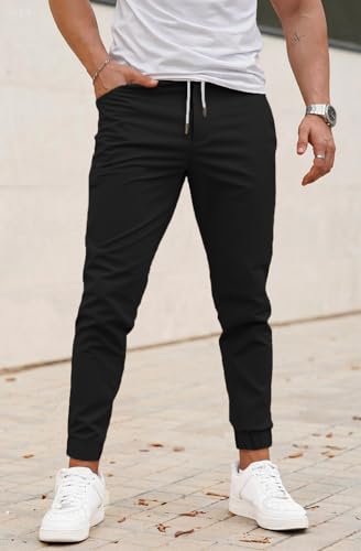 GINGTTO Mens Slim Fit Joggers Pants Elastic Waist Stretch Drawstring Tapered Leg4