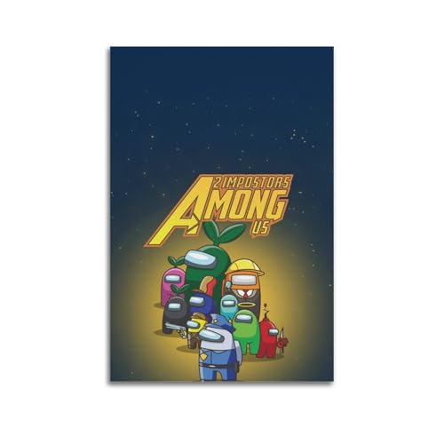 ZJWIFHWW Póster de videojuegos de Among Us, pintura decorativa, lienzo, póster de pared e imagen artística moderna para decoración de dormitorio familiar, pósteres de 12 x 18 pulgadas (30 x 45 cm)