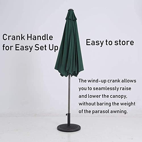 Sombrilla con manivela de 270 cm parasol portátil de alta cobertura caqui para mesa exterior 2