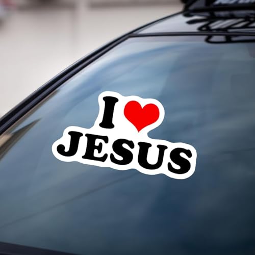 Image of 3 PCs I Love Jesus Heart Christian Vinyl Sticker 2 Inches