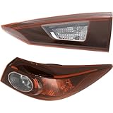 West River Tail Light 2pcs Right Passenger Side Inner-Smoked Lens Outer-Clear & Red Housing Taillights Taillamps Brakelights for Mazda 3 2014