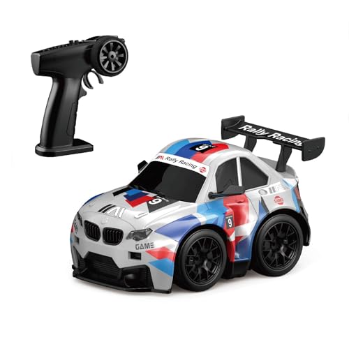 Image of Cable World High-Speed RC Drift Car with Spark Effect, Spark Drift Remote Control Racing Car for Kids & Adults, with LED Lights & Replaceable Drift Tyres, Mini Drift RC Car for Kids & Adults