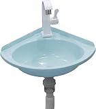 Lavabo In Plastica Colorata a Muro - Mini Lavamani Ad Angolo per Camper, Giardino, Campeggio, Cantina