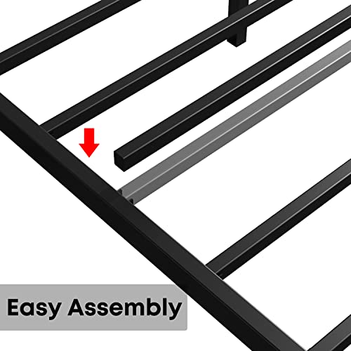 Likimio California King Bed Frames, Platform Bed Frame King With Headboard And Strong Support, Easy Assembly, Noise-Free, No Box Spring Needed, (Cali King, Industrial Gray) #TOP6