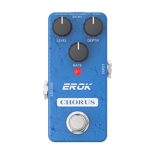 EROK Analog Chorus Pedal - Classic Warm Chorus Effect for Electric Guitar & Bass, True Bypass, Mini