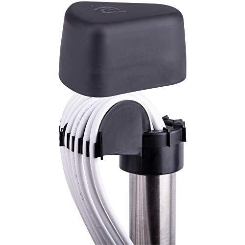 TOP Mastkappe Groß mit Kabeleinführung passend für Ø48/50mm und 60mm Sat Dachsparrenhalter und Antennenmasten - Made In Germany