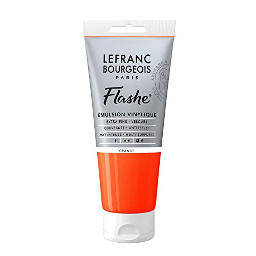 Lefranc Bourgeois Flashe, Extra-Fine Acrylic Vinyl Emulsion, Artists Quality, Orange, 80ml Tube, 80 ml (Pack of 1)