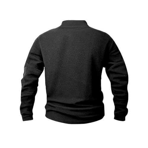 Men's Sherpa Fleece Stand Collar Sweater Comfort Fit Quarter Zip Long Sleeve Golf Pullover Athletic Plush Top2