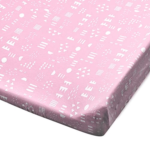 Honestbaby Organic Cotton Changing Pad Cover, Pattern Play Pink, One Size #TOP1