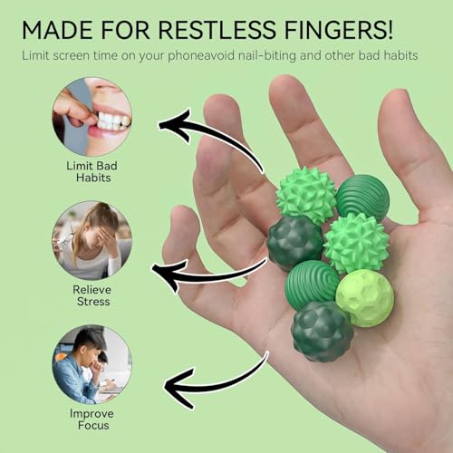 8PCS Magnetic Fidget Balls (8 Stück), Magnetkugeln Stressball Silikon Magnetische Sensorik Bälle Spielzeug, Sensorisches Spielzeug Anti Stress Stimming Sensory Fidget Toys für Erwachsene ADHS (Green)
