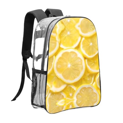 Sac à dos transparent jaune en plastique PVC résistant et mode